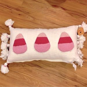 Sweet Street Halloween Pink Candy Corn Tassel Decorative Throw Pillow